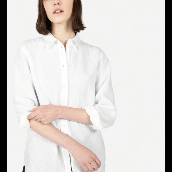 Everlane Tops - Everlane white linen relaxed button down blouse S
